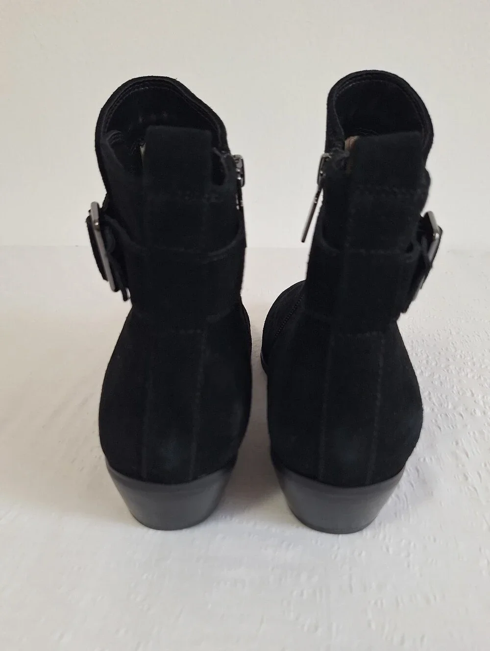 NWTO Blomdo Water Proof Nordstrom Black Suede Ankle Booties with Side Zip Detail